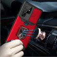 thumbnail image 2 of For Samsung Galaxy s24 Ultra Multi-Functional Card Magnetic Ring Stand Hybrid Camera Case Cover - Red, 2 of 3