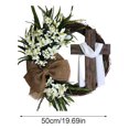 thumbnail image 4 of LAMDAWE 19.7inch Easter CrossWreath with BurlapBow andLilies,ArtificialSpring Wreath for Front Door Decor,Spring Holiday Hanging Decorations for Farmhouse Home Patio Porch Wall ChristianGift, 4 of 5