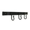 Minuteman International Versatile Wall Bracket w/Three Hooks, 14 Inch Long, Black