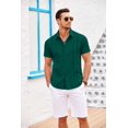 thumbnail image 3 of COOFANDY Men's Cuban Guayabera Short Sleeve Button Down Shirt - Casual Summer Beach Linen Shirts, 3 of 10