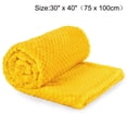 thumbnail image 4 of PiccoCasa Luxury Fleece Bed Blanket Woven Mesh Crib/Toddler Bed Yellow, 4 of 7