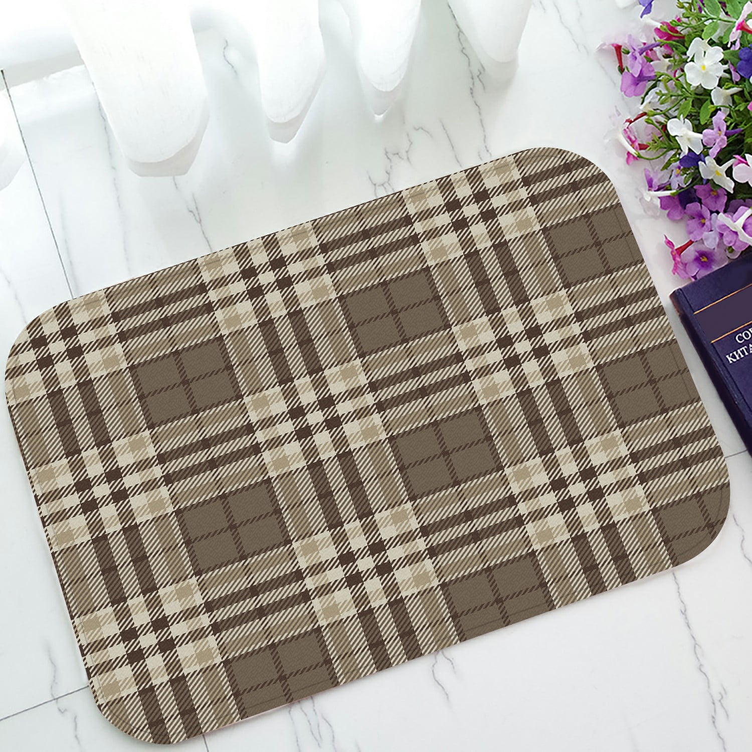 ABPHQTO Plaid Tartan Doormat Entrance Rug Area Rug Floor Mat Home Decor