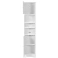 thumbnail image 5 of Yesfashion Tall Corner Cabinet Shelves, Narrow Storage Unit With 2 Doors And Adjustable Shelves, Wooden Floor Cabinet, Bathroom, Living Room, Entryway Home Furniture, 5 of 8