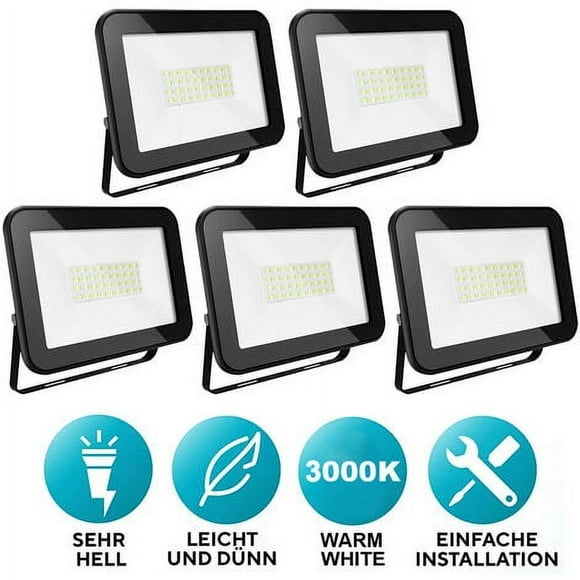 Outdoor Landscape LED Flood Light, Waterproof IP65 Low Voltage Energy Saving Bright Output For Garden Patio Parking Lot Lawn Deck Shed Front Or Back Yard, Die-cast Aluminum Cooling Design (5 Pack)