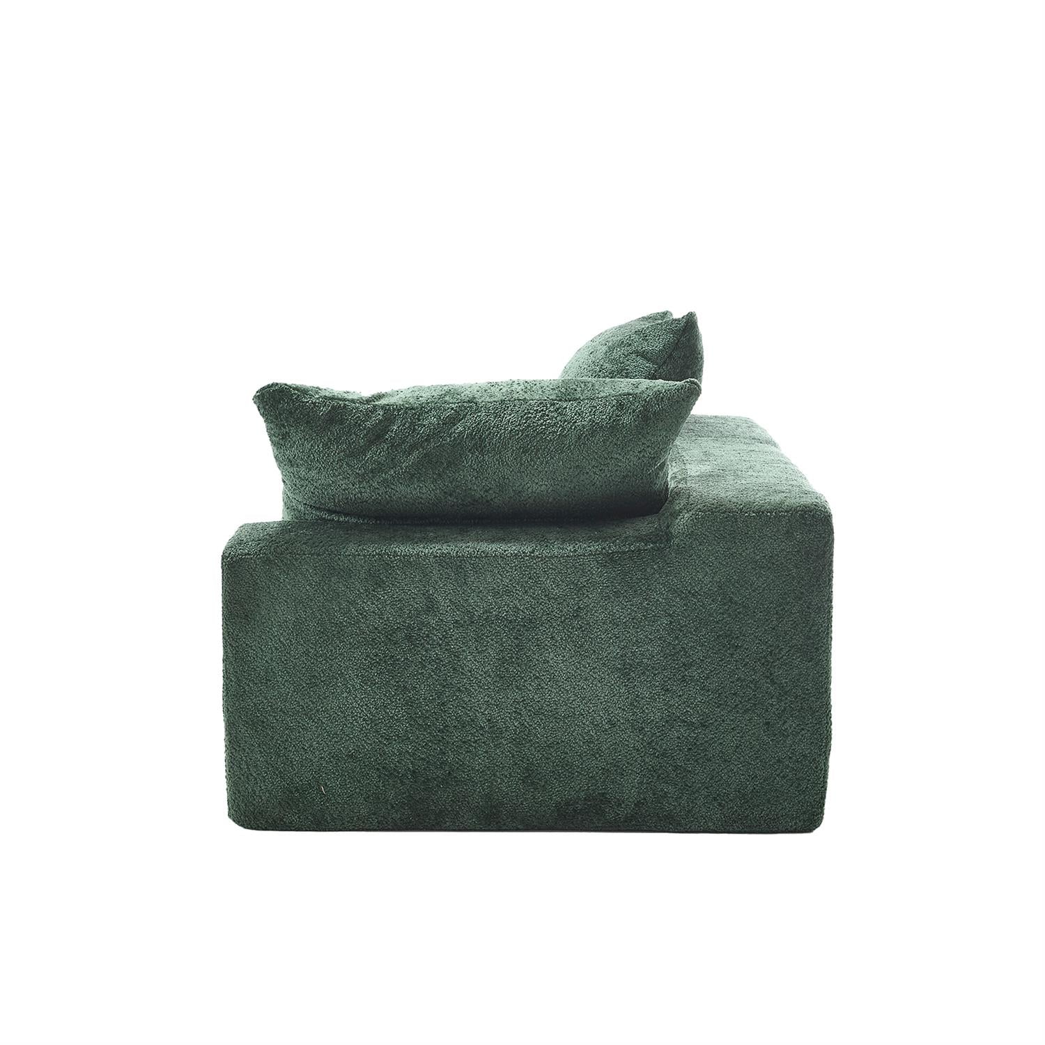 Demi Bonn 67" Premium Fabric Sofa, Cozy 2-Person Couch for Living Room and Office, Comfort Style Lazy Leisure Seat, Green