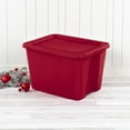 thumbnail image 5 of Sterilite 18 Gallon Tote, Plastic Christmas Storage Bin with Snap-on Lid, Ideal for Holiday Linens, Décor, Keepsakes and More, Red, 5 of 13