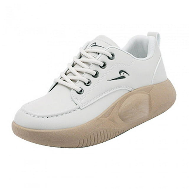 Zapatillas de deporte informales de suela gruesa para mujer, cómodas, antideslizantes, impermeables, con cordones, zapatos deportivos para senderismo, Beige Salvador zapatillas casuales