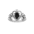 thumbnail image 2 of Crown 2 Carat Pear cut Black Diamond Engagement Ring in 14k White Gold, 2 of 2
