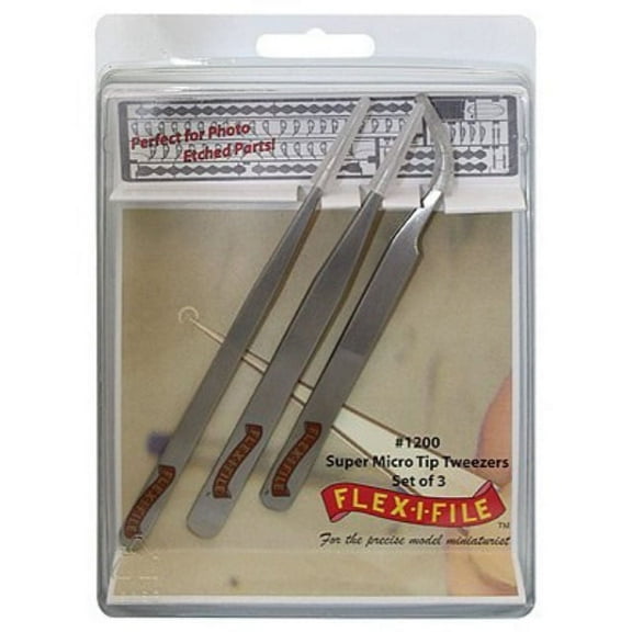 Flex-I-File 1200 Super Micro Tip Tweezers Set (3pk)