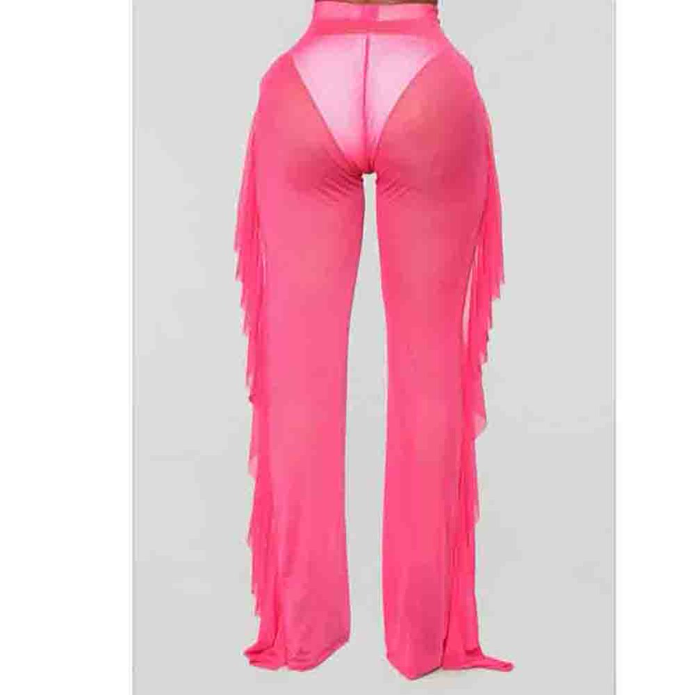 mesh flare pants