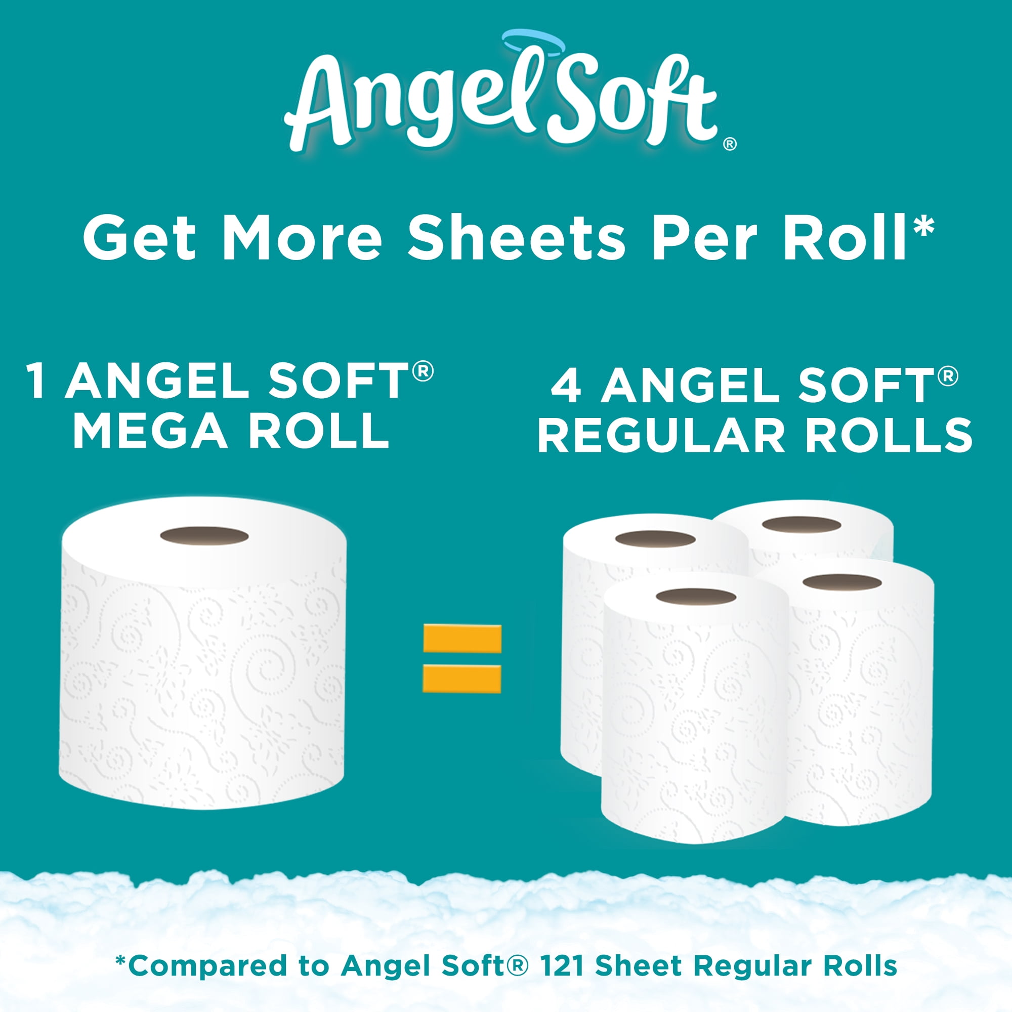 Angel Soft Toilet Paper, 18 Mega Rolls (= 72 Regular Rolls)
