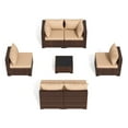 thumbnail image 4 of ELPOSUN Patio Furniture Set, Outdoor Patio Furniture Wicker Furniture Couch Set, 7-Pieces Outdoor Sectional Sofa, Patio Furniture Set, Outdoor Patio Set for Home Furniture (Khaki), 4 of 7