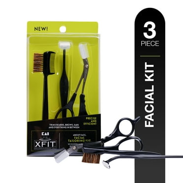 XFIT About Face Men’s Facial Tailoring Kit, Eyebrow Razor, Scissors & Comb