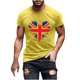 thumbnail image 1 of Mens Casual Manga Corta Botón Abajo Camisetas Estados Unidos Bandera Impresión Cuello Redondo Suéter Camiseta, Poliéster Casual Uso Diario para Hombres, 1 of 5