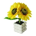 thumbnail image 3 of Lámpara de flores de girasol Nightlight, moderna, lámpara de mesa táctil, luz de flores artificiales para la decoración del escritorio del dormitorio, 3 of 10