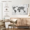 thumbnail image 5 of Elephant Stock Brick Typography Map Wall Art - Horizontal Canvas Wall Art - Living Room Wall Decor - Map Canvas - Black And White Decor - 45" x 30", 5 of 8
