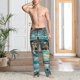 thumbnail image 2 of Fotbe Comic Airplane Cockpit Illustration Pantalones de Pijama para Hombre, Pantalones de Dormir, Pantalones de Casa con Cintura Ajustable y Bolsillos-Small, 2 of 6