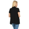 thumbnail image 3 of Pastel by Vivienne Women's Short Sleeve Open Front Vest Black Large, 3 of 3
