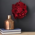 thumbnail image 2 of 10.5" Burgundy Red Velvet Rose Flower Christmas Ornament, 2 of 2