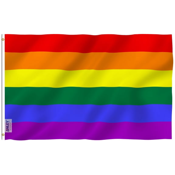 ANLEY [Fly Breeze] 3x5 Feet Rainbow Flag - Vivid Color and UV Fade Resistant - Canvas Header and Brass Grommets - Gay Pride Banner Flags