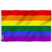 ANLEY [Fly Breeze] Drapeau arc-en-ciel de 0,9 x 1,5 m – Couleurs vives et résistant aux UV – En-tête en toile et œillets en laiton – Drapeaux de bannière Gay Pride