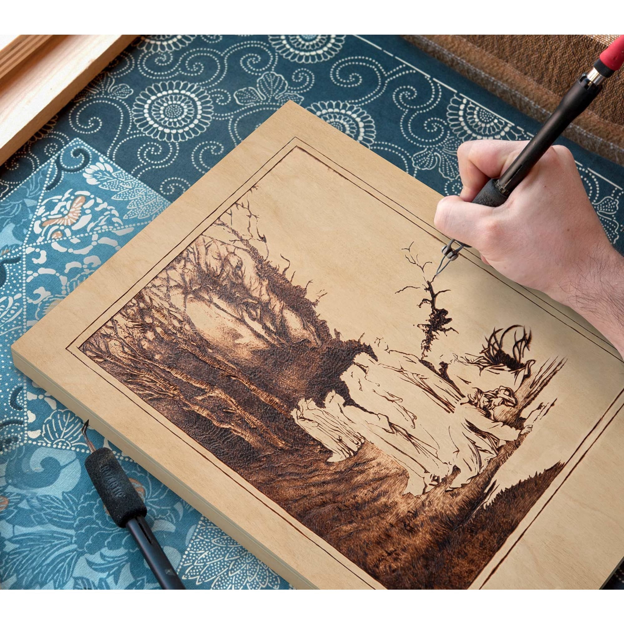 Arteza 10" x 10" Birch Wood Art Board, 1.5" Depth, Set of 5, Natural