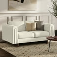 thumbnail image 4 of Simpli Home Jones 61 inch Wide Contemporary Loveseat Sofa in Ivory Tightly Woven Performance Fabric, 4 of 10