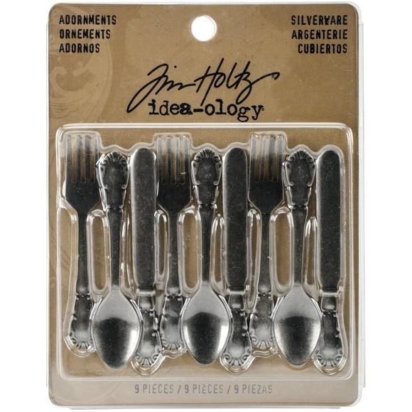 Idea-Ology Ornements Métalliques 2.5 Pouces 9/pkg-Argenterie Nickel Antique