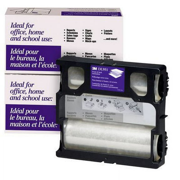 3M Scotch DL951 Glossy Refill Rolls for Heat-Free Laminating Machines,100 ft.