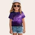 thumbnail image 2 of Zshosam Tops for Teen Girls Girls Shirts Side Ruched Short Sleeve Crewneck Fitted Tops Casual Summer Soft Tee Clothes Size 1T 2T,(Blue 1-2 Years), 2 of 4