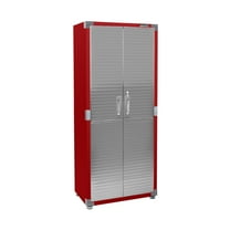 Seville Classics UltraHD® Steel Body Lockable Storage Cabinet Organizer Locker Shelving Unit, Red, 30" W x 18" D x 72" H