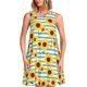 thumbnail image 1 of Disketp Blue White Striped Sunflower A para Vestido sin Mangas para Mujeres, Vestidos de Verano para Mujeres, Casual y Holgado para la Playa, 1 of 7