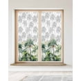 thumbnail image 2 of Window Privacy Film, Green Grey Palm Tree UV Sun Blocking Window Tint Film Heat Control One Way Blackout Window Film, Summer Watercolor Tropical Monstera Plants Non Adhesive Static Cling 23.6x59 In, 2 of 7