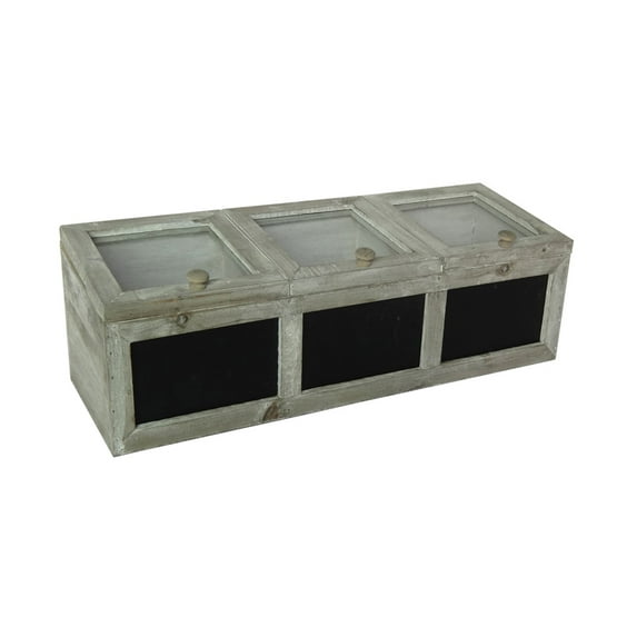 3-Sectioned Wooden Box in White