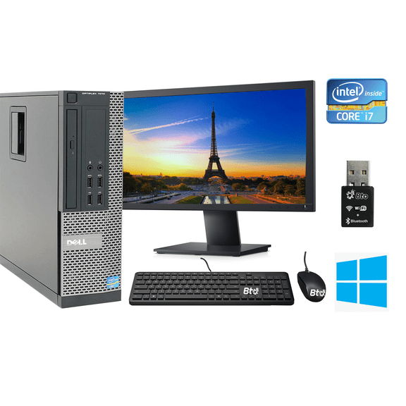 Restored Dell OptiPlex 7010 SFF Computer Desktop PC, Intel Core i7 3.40GHZ Processor, 8GB Ram, 256GB M.2 SSD Drive, Wifi And Bluetooth, BTO Keyboard And Mouse, 22 Inch FHD Monitor, Windows 10 Pro (Refurbished)