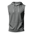 thumbnail image 5 of Havenx Men's Workout Hooded Tank Tops Sleeveless Drawstring Hoodie with Pockets Solid Color T-Shirts Sports Training Bodybuilding Athletic Muscle Gym Streetwear,Gray S, 5 of 5