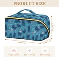thumbnail image 4 of FORMRS Makeup Bag Travel Cosmetic Organizer for Women Fold Flat Zipper Pouch with Handle, Blue Forest Cat Pattern, 4 of 8