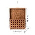 thumbnail image 3 of Hand Woven Wood Wall Hanging Basket, Farmhouse Wall Mount Storage Organizer, 14.17x10.63x1.57 Inch Handcrafted Woven Basket With Jute Cord For Kitchen Entryway Bedroom Wall Decor, 3 of 8