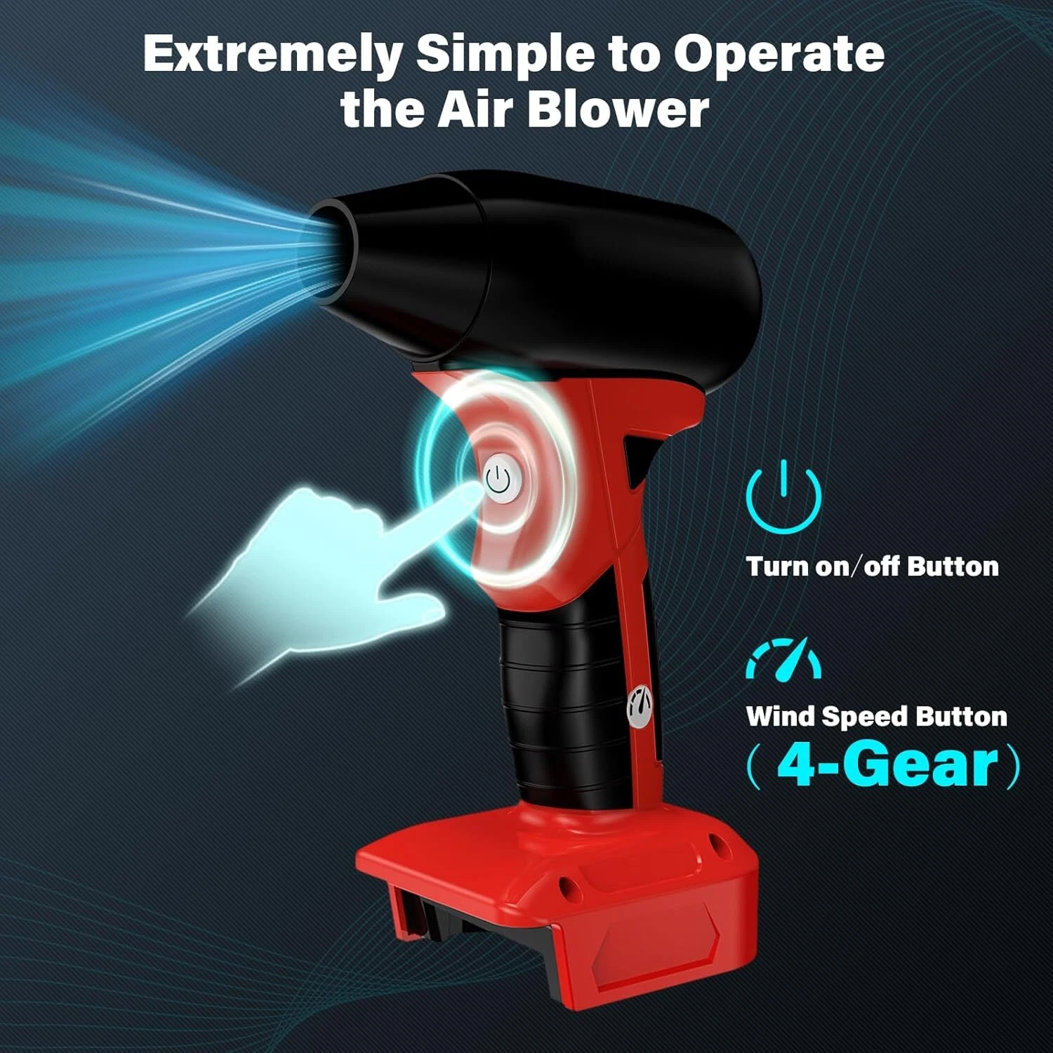 Cordless Jobsite Air Blower for Bauer 20v Battery Electric Leaf Blower Handheld