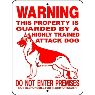 Doberman Pinscher Beware of the Dog Sign ATTENTION AU CHIEN WARNUNG VOR DEM  HUND