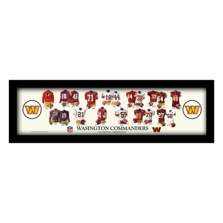 Washington Commanders 12" x 36" Team Uniform Heritage Framed Wall Art