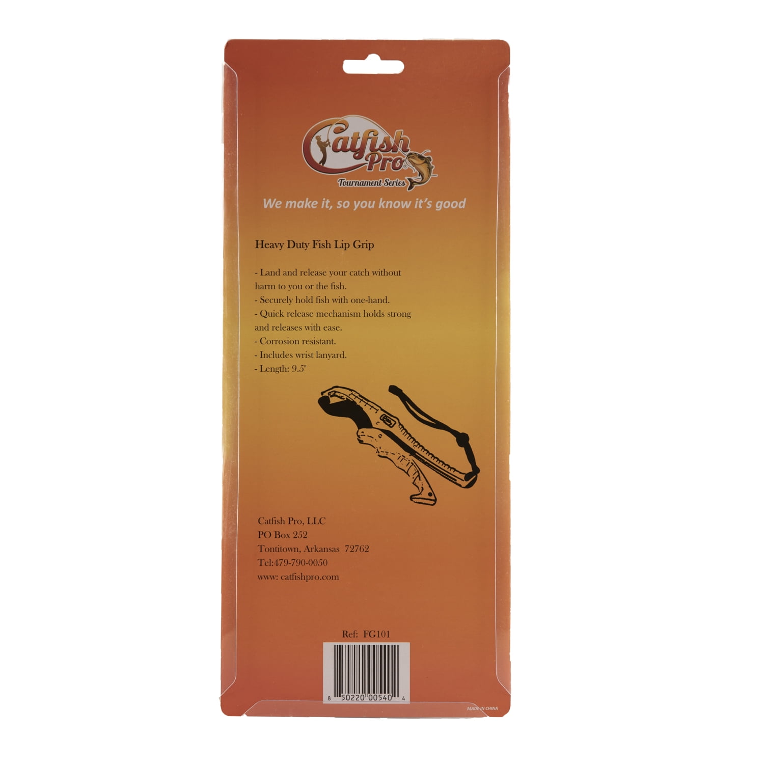  Catfish Pro Tournament Series Stainless Steel Fish Lip Gripper  with Scale, One-Handed Operation