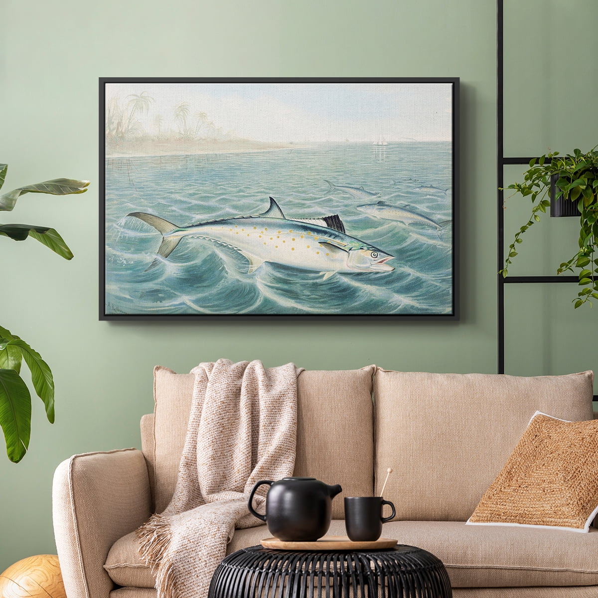 Vintage Landscape-CXXXI By Wexford Home Framed in Black Wood Gallery Wrapped Canvas 25 in. x 37 in.