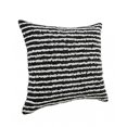 thumbnail image 2 of 20" X 20" Black And Cream 100% Cotton Striped Zippered Pillow, 2 of 2
