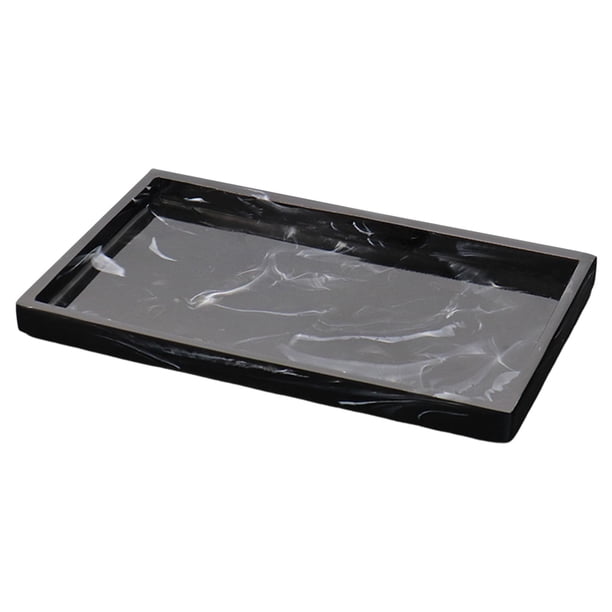 Bandeja de resina para bañera Tocador bandeja imitación de resina de mármol bañera bandeja tocador para joyería pañuelos jabón cosmético toalla Fanmusic Bandeja de resina para bañera