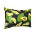 thumbnail image 2 of Bingfone Fresh Avocado Print Satin Pillowcase for Hair - Standard Size with Zipper Silky & Soft Pillow Covers,20x30 inches, 2 of 8