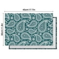 thumbnail image 6 of Teal Paisley Pattern Summer Placemats Table Placemats Set Of 4-Linen Kitchen Washable Placemats Table Mats 11.8"x17.7" Non-Slip Heat Resistant, 6 of 6