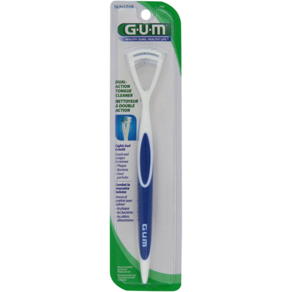 GUM DualAction Tongue Cleaner Colors May Vary 1 Each (Pack of 4
