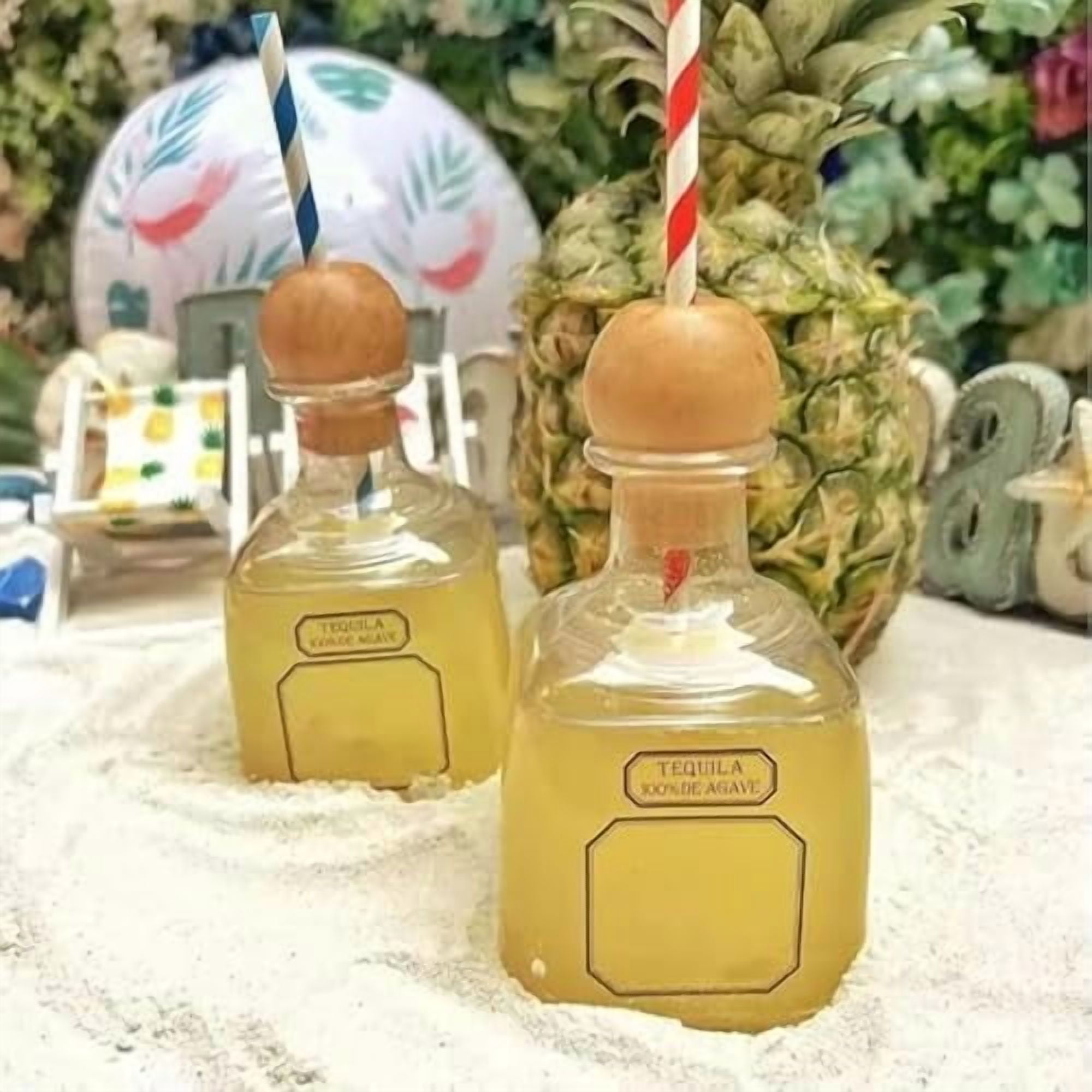 Reusable Cups with Straw,Clear Mini Drink Bottles for Champagne, Wine & Cocktails Leakproof Party Favors, Wedding & Alcohol Accessories​（8pc）