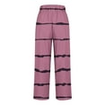 thumbnail image 5 of Timegard Womens Plus Size Pants Striped Straight Leg Elastic Waist Lounge Pants with Pockets Fall Travel, 5 of 5